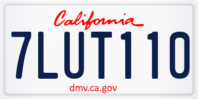 CA license plate 7LUT110