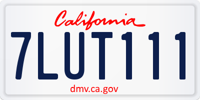 CA license plate 7LUT111