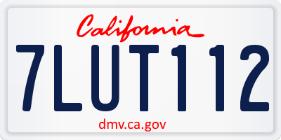 CA license plate 7LUT112