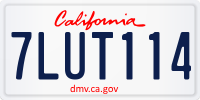 CA license plate 7LUT114