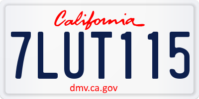 CA license plate 7LUT115
