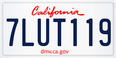 CA license plate 7LUT119