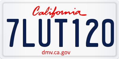 CA license plate 7LUT120