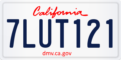 CA license plate 7LUT121
