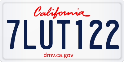 CA license plate 7LUT122
