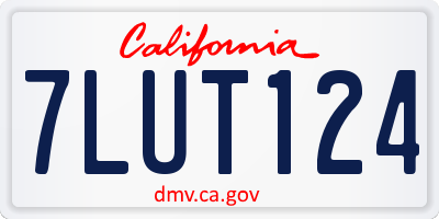 CA license plate 7LUT124