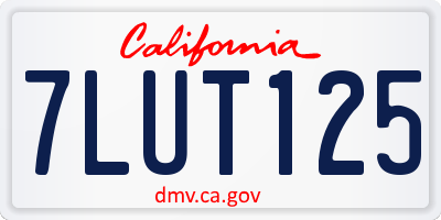 CA license plate 7LUT125