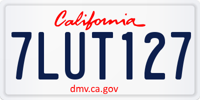 CA license plate 7LUT127