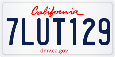 CA license plate 7LUT129