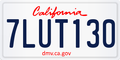 CA license plate 7LUT130