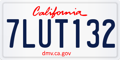 CA license plate 7LUT132