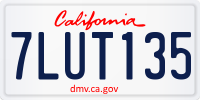 CA license plate 7LUT135