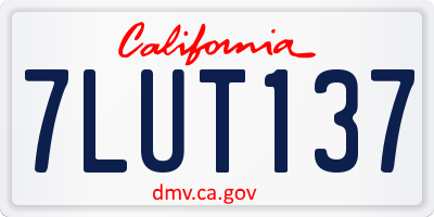 CA license plate 7LUT137