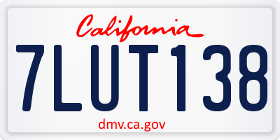CA license plate 7LUT138