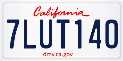 CA license plate 7LUT140