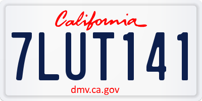 CA license plate 7LUT141
