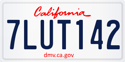 CA license plate 7LUT142