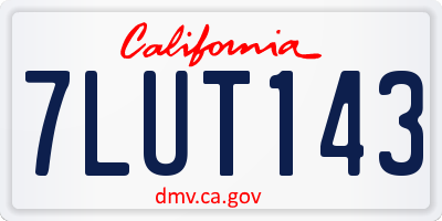 CA license plate 7LUT143