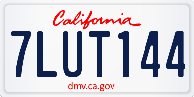 CA license plate 7LUT144