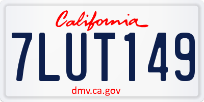 CA license plate 7LUT149