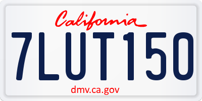 CA license plate 7LUT150
