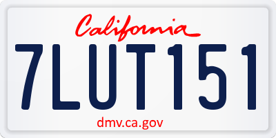 CA license plate 7LUT151