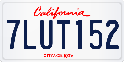 CA license plate 7LUT152
