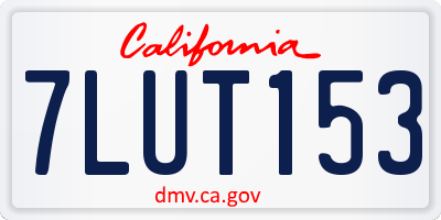 CA license plate 7LUT153