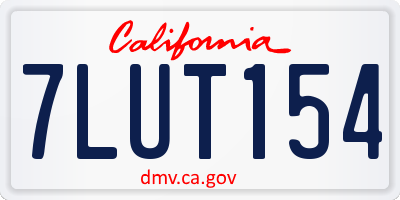 CA license plate 7LUT154