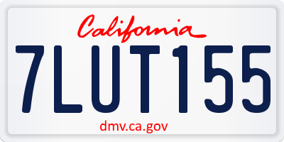 CA license plate 7LUT155