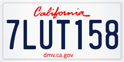 CA license plate 7LUT158