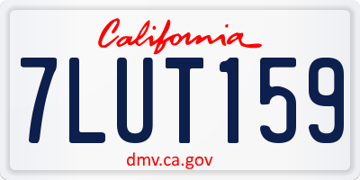 CA license plate 7LUT159