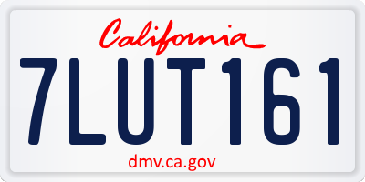 CA license plate 7LUT161