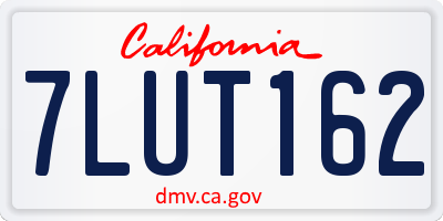 CA license plate 7LUT162