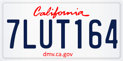 CA license plate 7LUT164