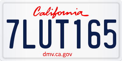 CA license plate 7LUT165