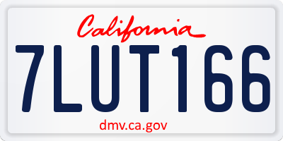 CA license plate 7LUT166