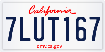 CA license plate 7LUT167