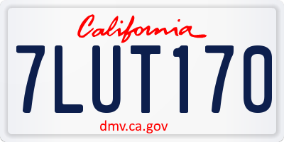 CA license plate 7LUT170