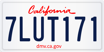 CA license plate 7LUT171