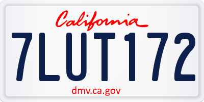 CA license plate 7LUT172