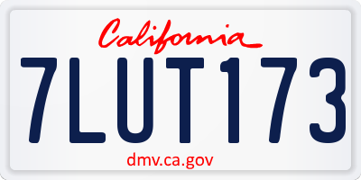 CA license plate 7LUT173