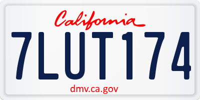 CA license plate 7LUT174