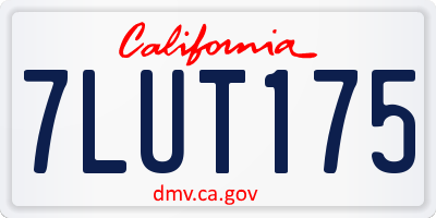 CA license plate 7LUT175