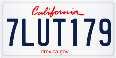 CA license plate 7LUT179