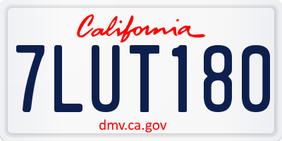 CA license plate 7LUT180