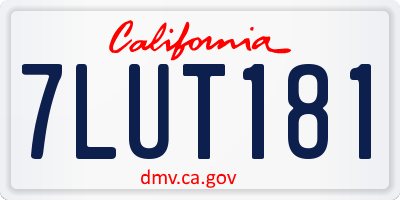 CA license plate 7LUT181