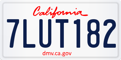 CA license plate 7LUT182