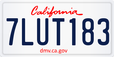 CA license plate 7LUT183