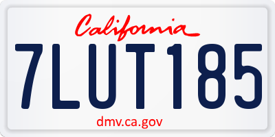 CA license plate 7LUT185